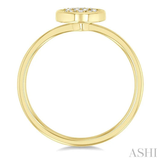 Round Shape Bezel Set Petite Fusion Diamond Fashion Ring