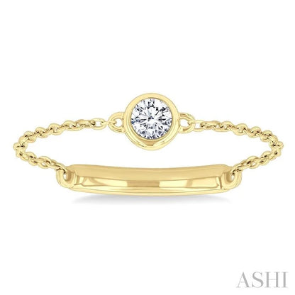 Bezel Set Petite Diamond Fashion Chain Ring