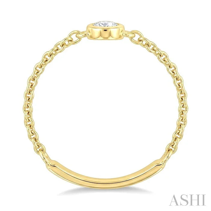 Bezel Set Petite Diamond Fashion Chain Ring
