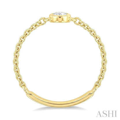 Bezel Set Petite Diamond Fashion Chain Ring