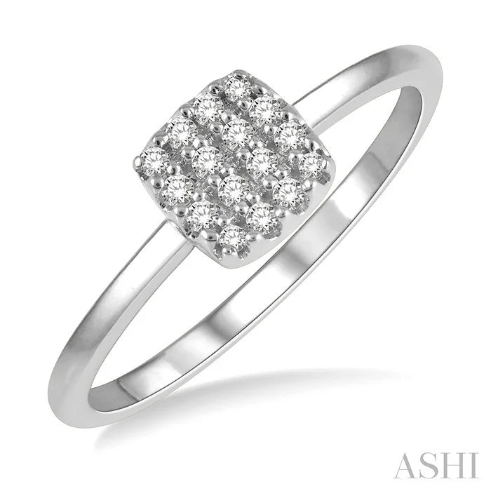 Stackable Cushion Shape Petite Diamond Fashion Ring