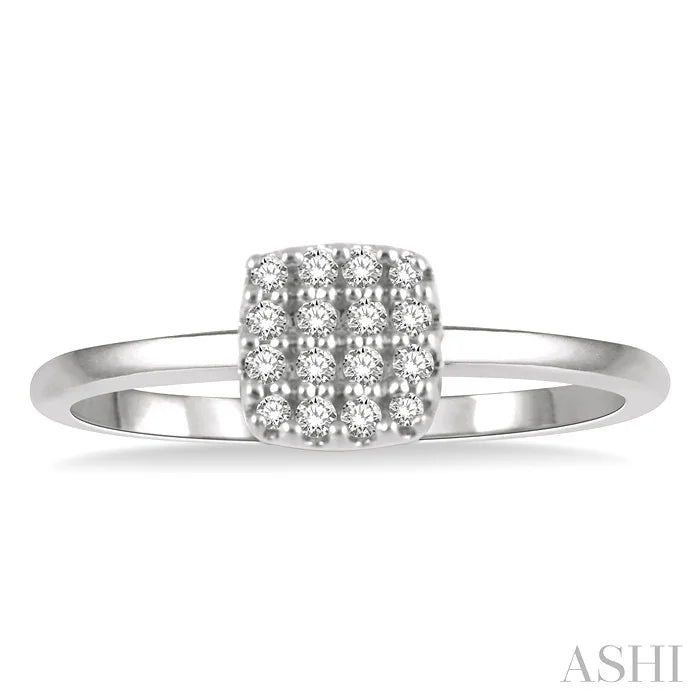 Stackable Cushion Shape Petite Diamond Fashion Ring