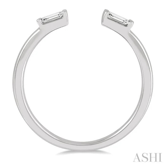 Stackable Petite Baguette Diamond Fashion Open Ring