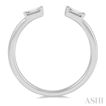 Stackable Petite Baguette Diamond Fashion Open Ring