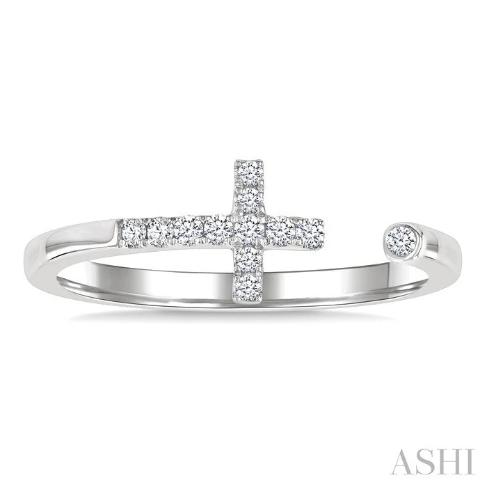 Cross Petite Diamond Fashion Open Ring