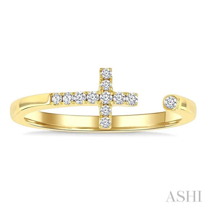 Cross Petite Diamond Fashion Open Ring
