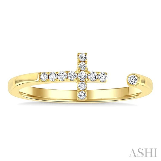Cross Petite Diamond Fashion Open Ring