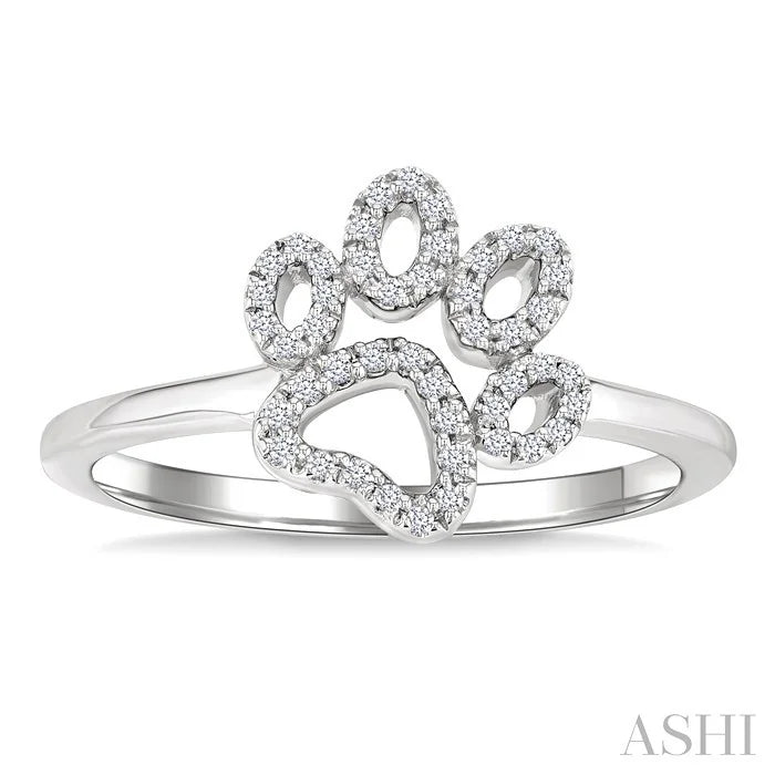 Dog Paw Petite Diamond Fashion Ring