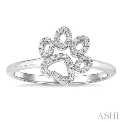 Dog Paw Petite Diamond Fashion Ring