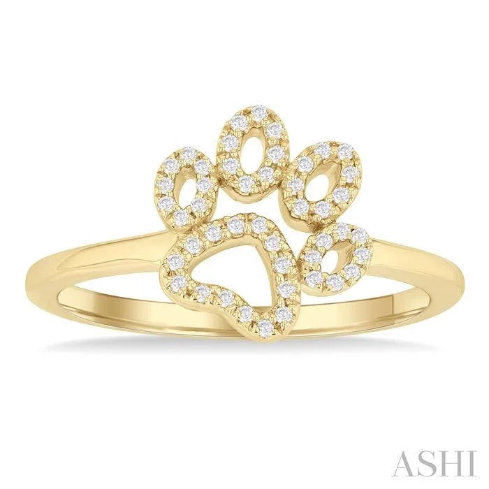 Dog Paw Petite Diamond Fashion Ring