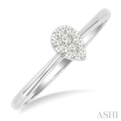 Pear Shape Lovebright Petite Diamond Solitaire Ring