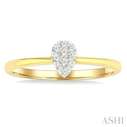 Pear Shape Lovebright Petite Diamond Solitaire Ring