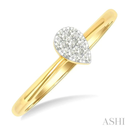 Pear Shape Lovebright Petite Diamond Solitaire Ring