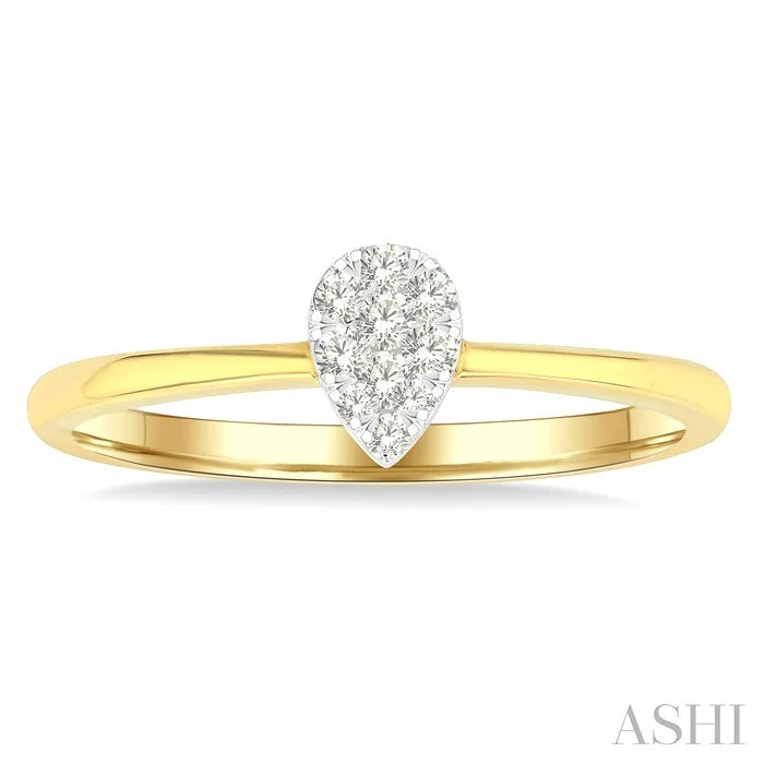 Pear Shape Lovebright Petite Diamond Solitaire Ring
