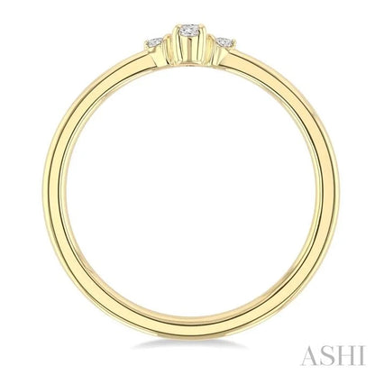 Oval Shape 3 Stone Petite Diamond Ring