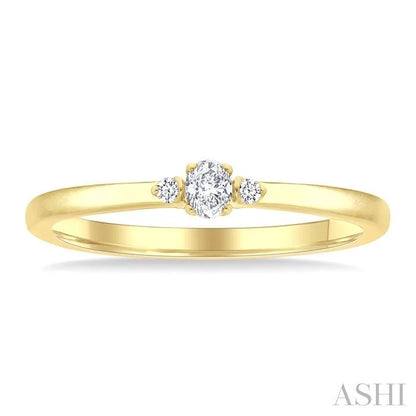 Oval Shape 3 Stone Petite Diamond Ring