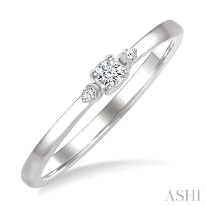 Round Shape 3 Stone Petite Diamond Ring