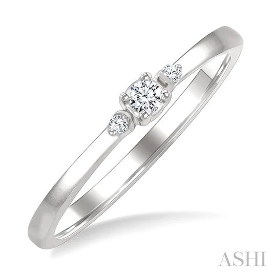 Round Shape 3 Stone Petite Diamond Ring