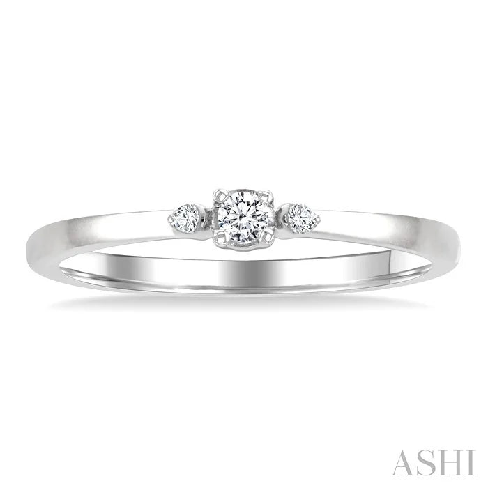 Round Shape 3 Stone Petite Diamond Ring