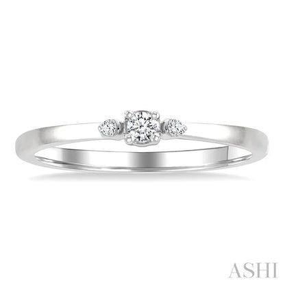 Round Shape 3 Stone Petite Diamond Ring