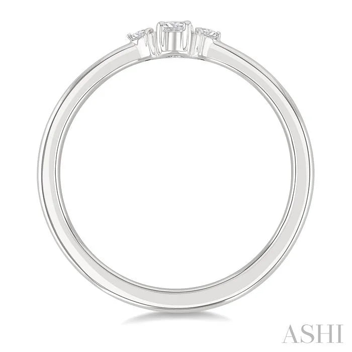 Round Shape 3 Stone Petite Diamond Ring