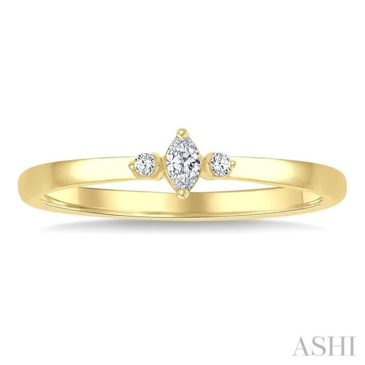 Marquise Shape 3 Stone Petite Diamond Ring