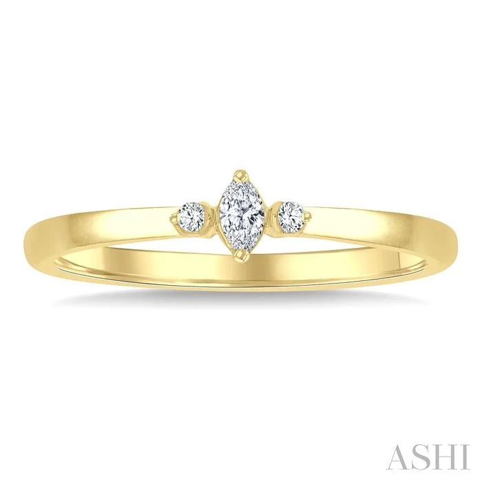 Marquise Shape 3 Stone Petite Diamond Ring