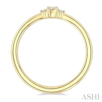 Princess Shape 3 Stone Petite Diamond Ring