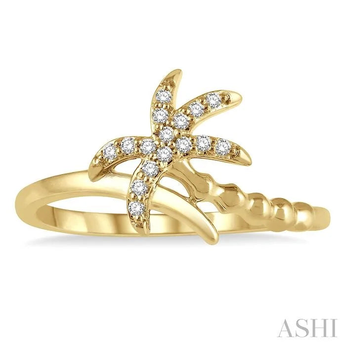 Bead Bijoux Stackable Palm Tree Petite Diamond Fashion Ring