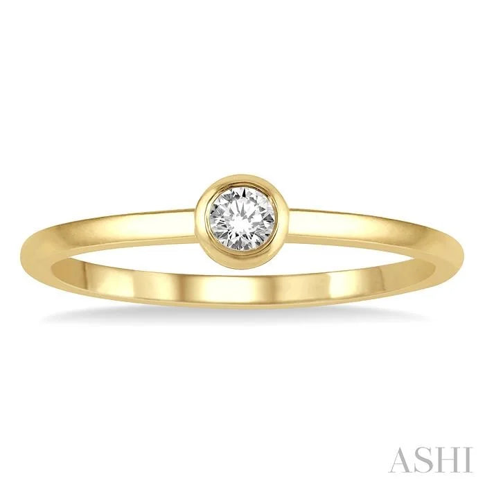 Stackable Bezel Set Petite Diamond Fashion Promise Ring
