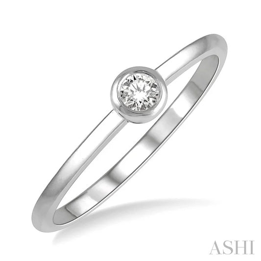 Stackable Bezel Set Petite Diamond Fashion Promise Ring