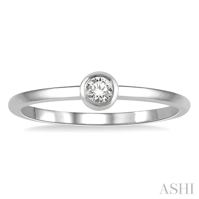 Stackable Bezel Set Petite Diamond Fashion Promise Ring