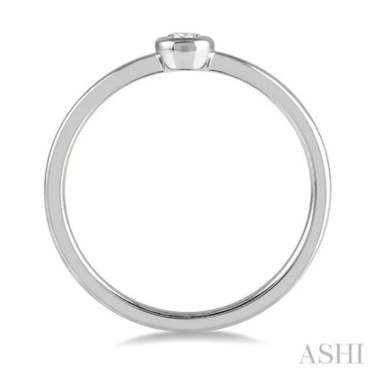 Stackable Bezel Set Petite Diamond Fashion Promise Ring