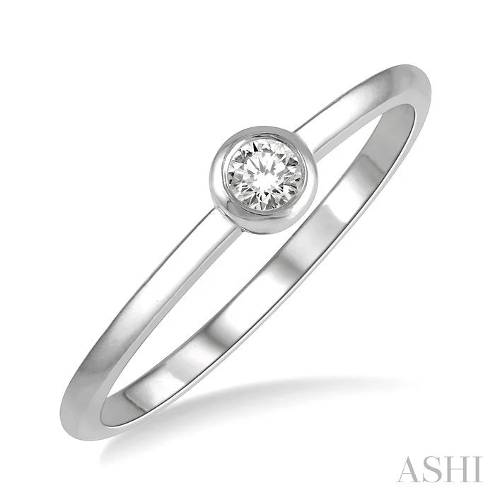 Stackable Bezel Set Petite Diamond Fashion Promise Ring