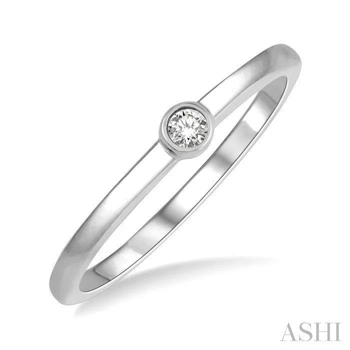 Stackable Bezel Set Petite Diamond Fashion Promise Ring