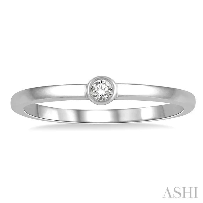 Stackable Bezel Set Petite Diamond Fashion Promise Ring