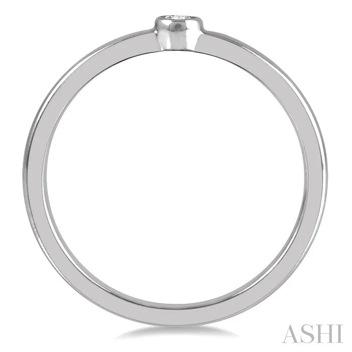 Stackable Bezel Set Petite Diamond Fashion Promise Ring