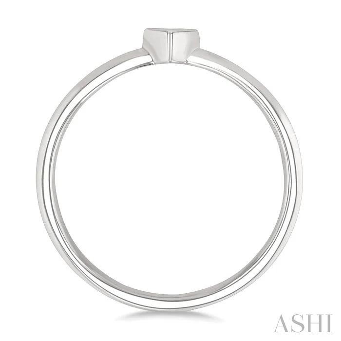 Heart Shape Bezel Set Petite Diamond Fashion Ring
