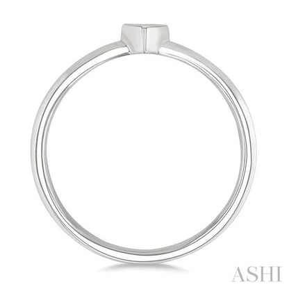 Heart Shape Bezel Set Petite Diamond Fashion Ring
