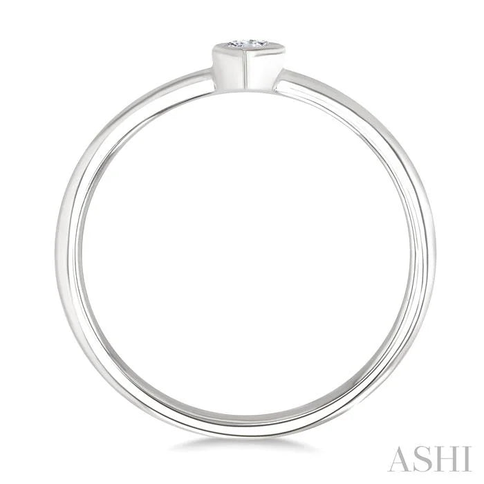 Marquise Shape Bezel Set Petite Diamond Fashion Ring