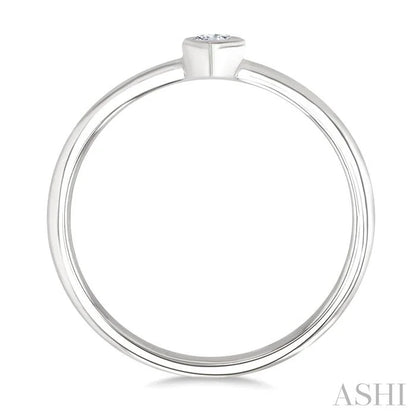 Marquise Shape Bezel Set Petite Diamond Fashion Ring