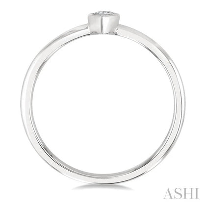 Pear Shape Bezel Set Petite Diamond Fashion Ring