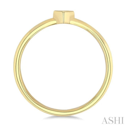 Heart Shape Bezel Set Petite Diamond Fashion Ring