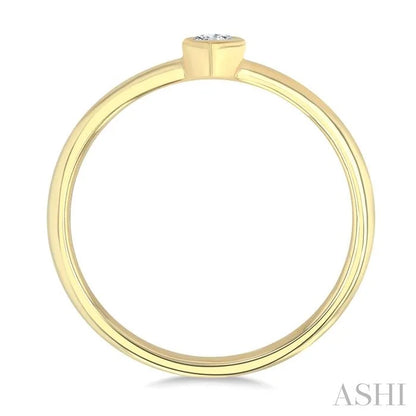 Marquise Shape Bezel Set Petite Diamond Fashion Ring