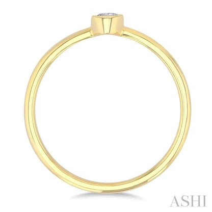 Oval Shape Bezel Set Petite Diamond Fashion Ring