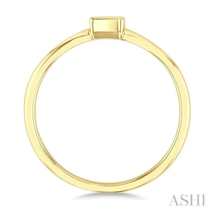 Princess Shape Bezel Set Petite Diamond Fashion Ring