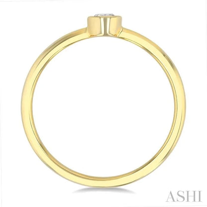 Round Shape Bezel Set Petite Diamond Fashion Ring