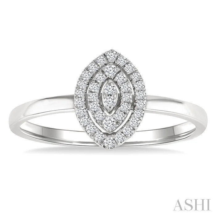 Marquise Shape Petite Halo Diamond Fashion Ring