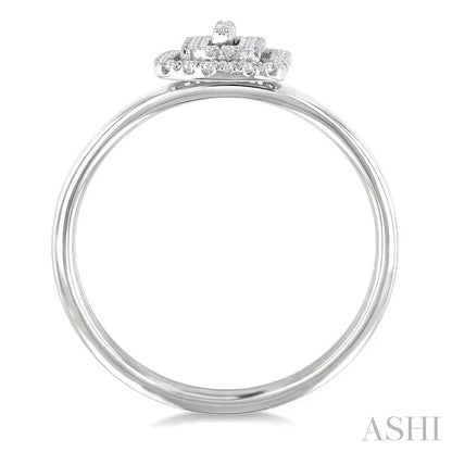 Emerald Shape Petite Halo Diamond Fashion Ring