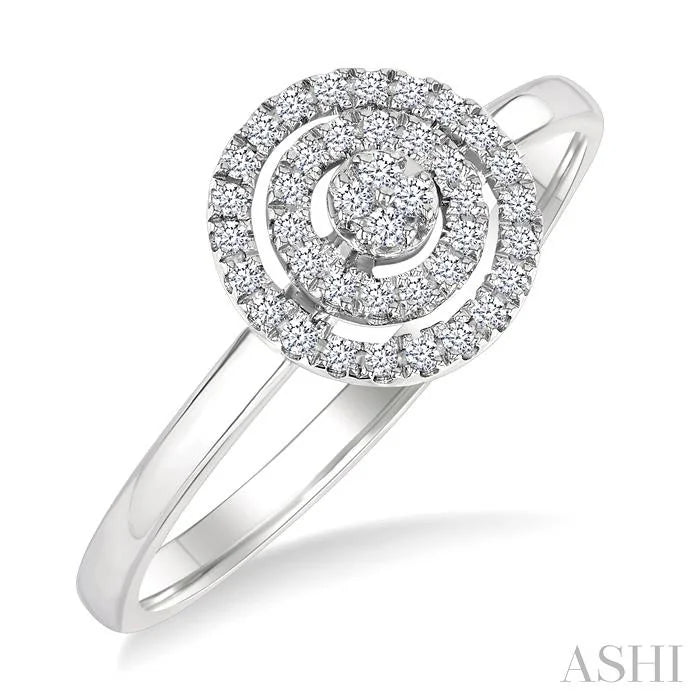 Round Shape Petite Halo Diamond Fashion Ring
